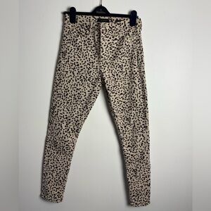 Banana Republic High-Rise Skinny Animal Primt Pants / Cream and Brown